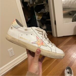 Golden Goose with tie dye star
